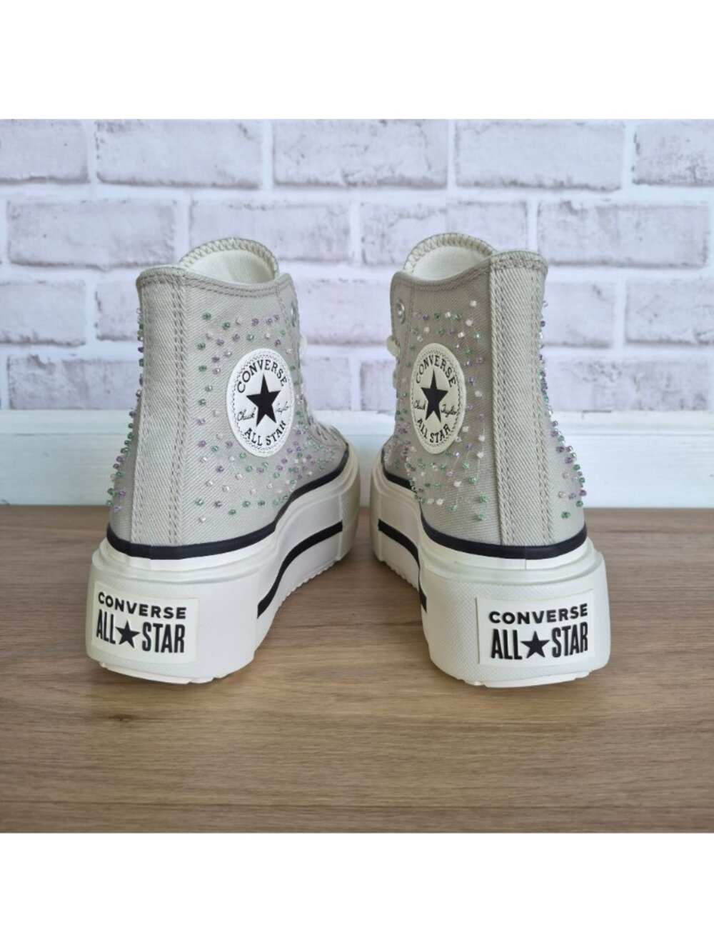 ⭐Converse Chuck Lift Double Stack Beading Sz 7 Womens shoes Sneaker Gray A19339C - Picture 13 of 13